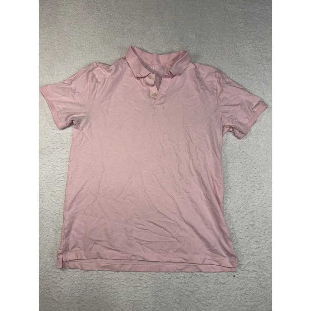 Gap Mens Stretch Pique Polo Shirt Large Light Pink Short Sleeve Casual Top